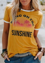 Plus Size Women T-Shirt Summer Short Sleeve tops tee Bring On The Sunshine T-Shirt 2018 Femme Harajuku t shirt Ladies Tops Tee