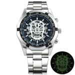 WINNER Classic Golden Skeleton Mechanical Watch Men Stainless Steel Strap Watches Top Brand Luxury Vip Drop Shipping Wholesale